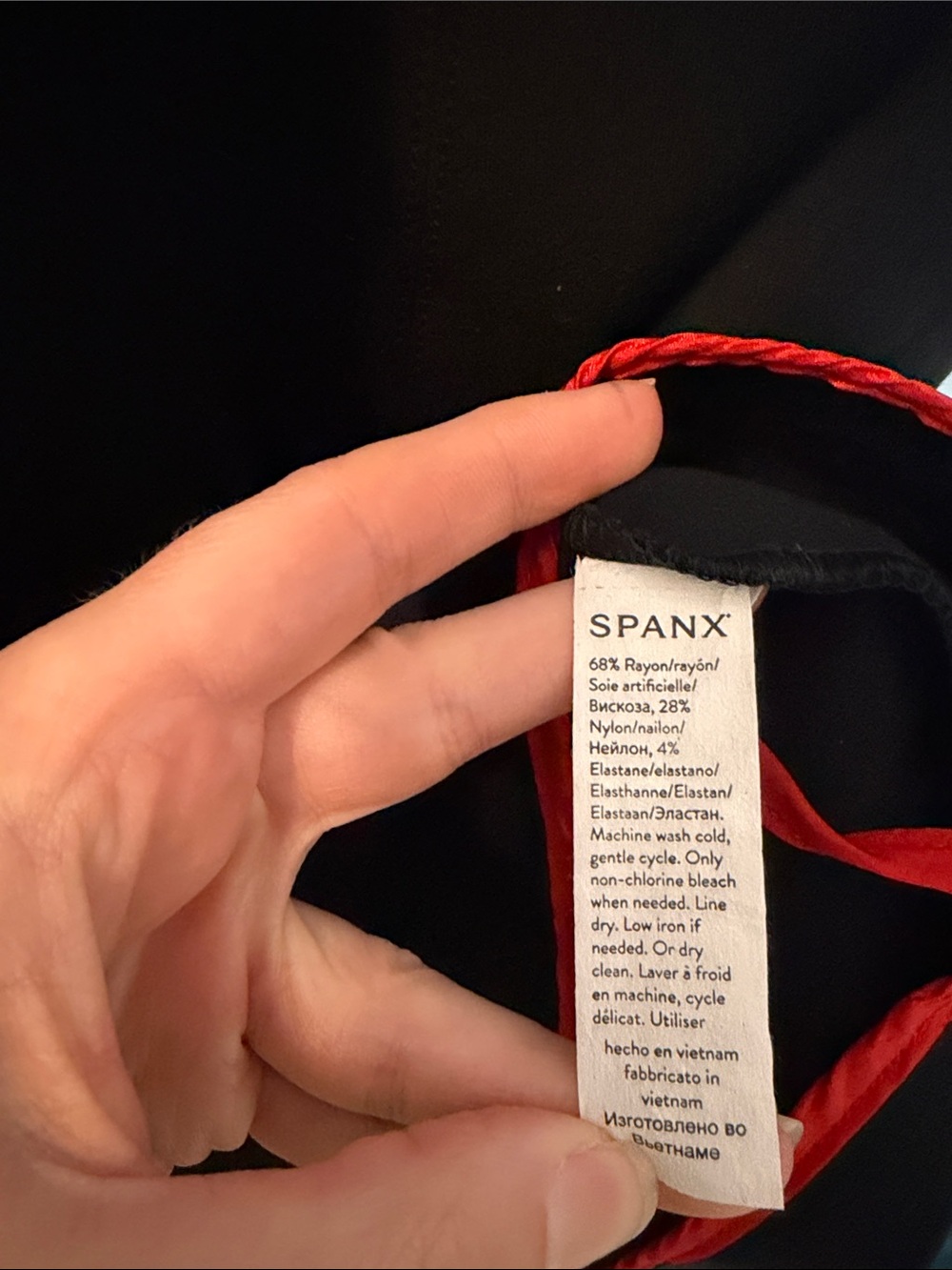 Spanx Perfect Fit & Flare Sleeveless Dress Classic Black Red Trim Pockets Size 6 - Picture 2 of 4